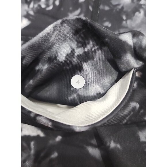 Lululemon Leggings Womens 4 Black White Capri Mesh Side Ruched Gym Yoga - Picture 7 of 7